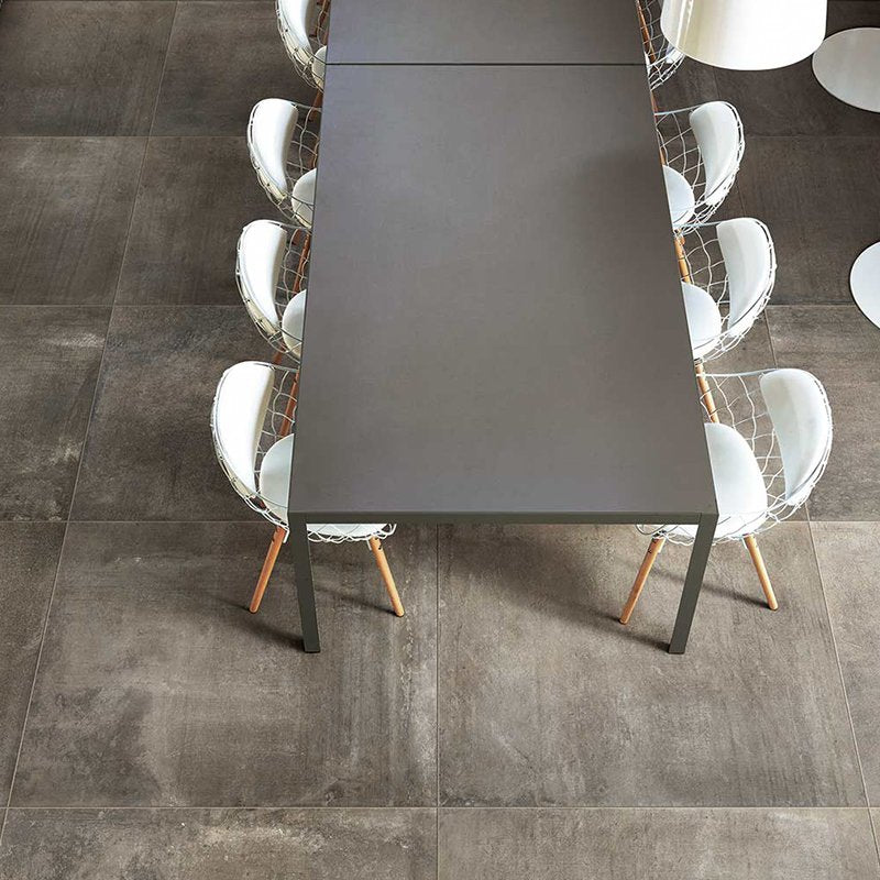 Gres Porcellanato Effetto Cemento Rettificato Naturale 80x80 9mm Brun Matieres De Rex - Florim
