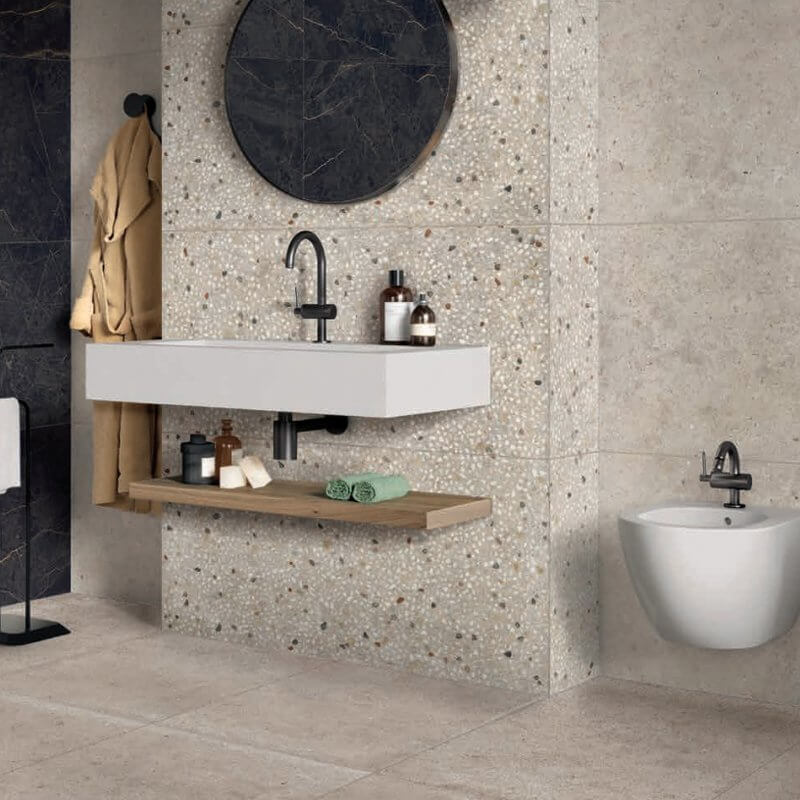 Gres Porcellanato Effetto Pietra Rettificato Naturale 60x60 8.5mm Beige Anima - Ariana