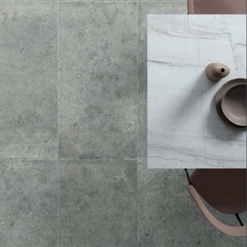 Gres Porcellanato Effetto Pietra Rettificato Naturale 80x80 8.5mm Grigio Anima - Ariana