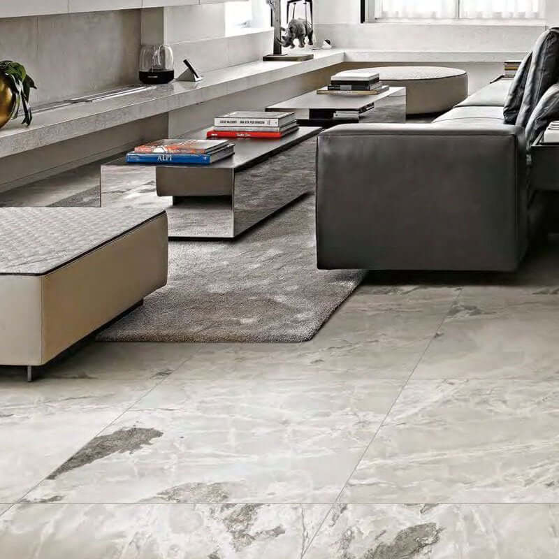 Gres Porcellanato Effetto Pietra Rettificato Satinato 120x120 6mm Silver Blend Onyx&More - Florim