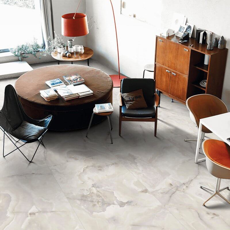 Gres Porcellanato Effetto Pietra Rettificato Satinato 60x120 9mm White Onyx Onyx&More - Florim