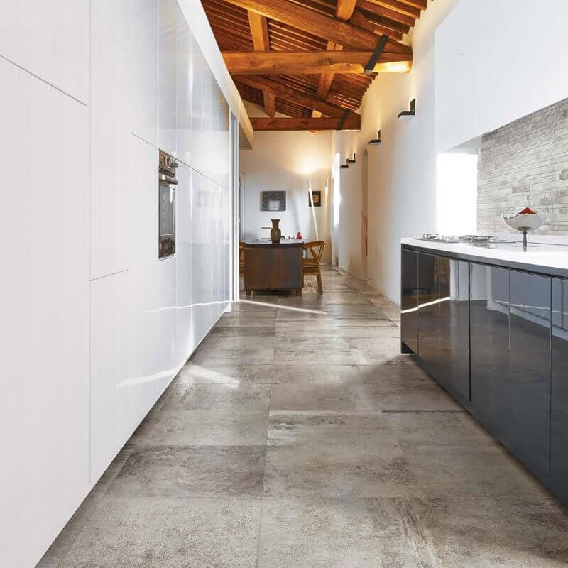 Gres Porcellanato Effetto Pietra Rettificato Smooth 60x120 6mm Grey La Roche - Florim