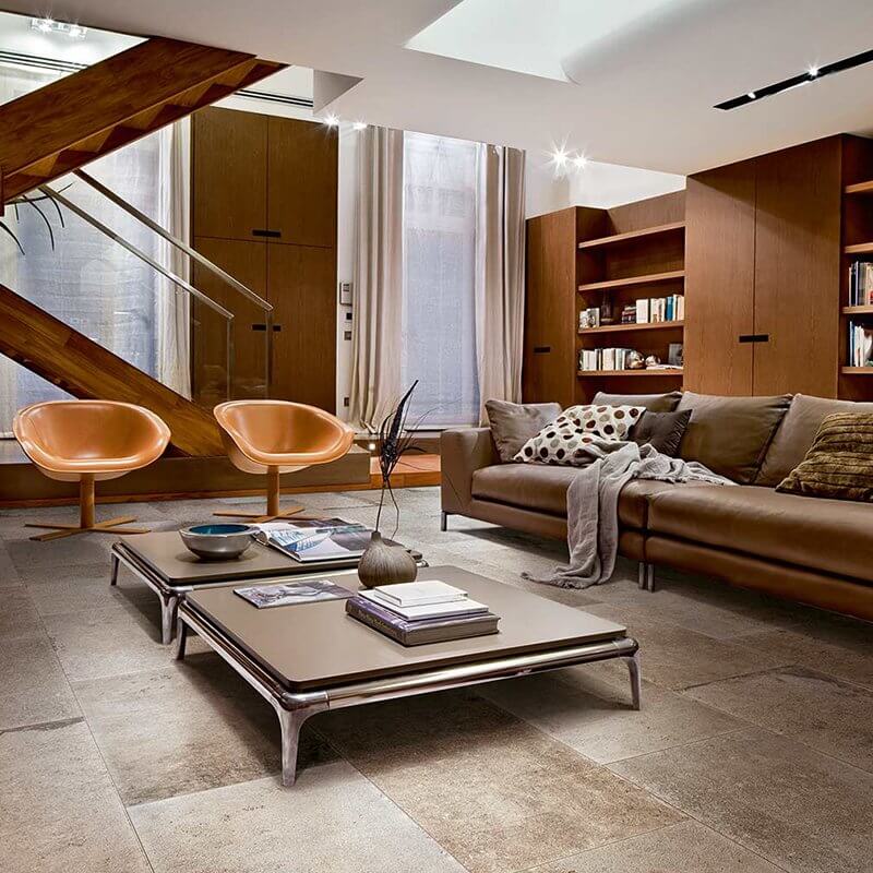 Gres Porcellanato Effetto Pietra Rettificato Smooth 80x80 9mm Ecru La Roche - Florim