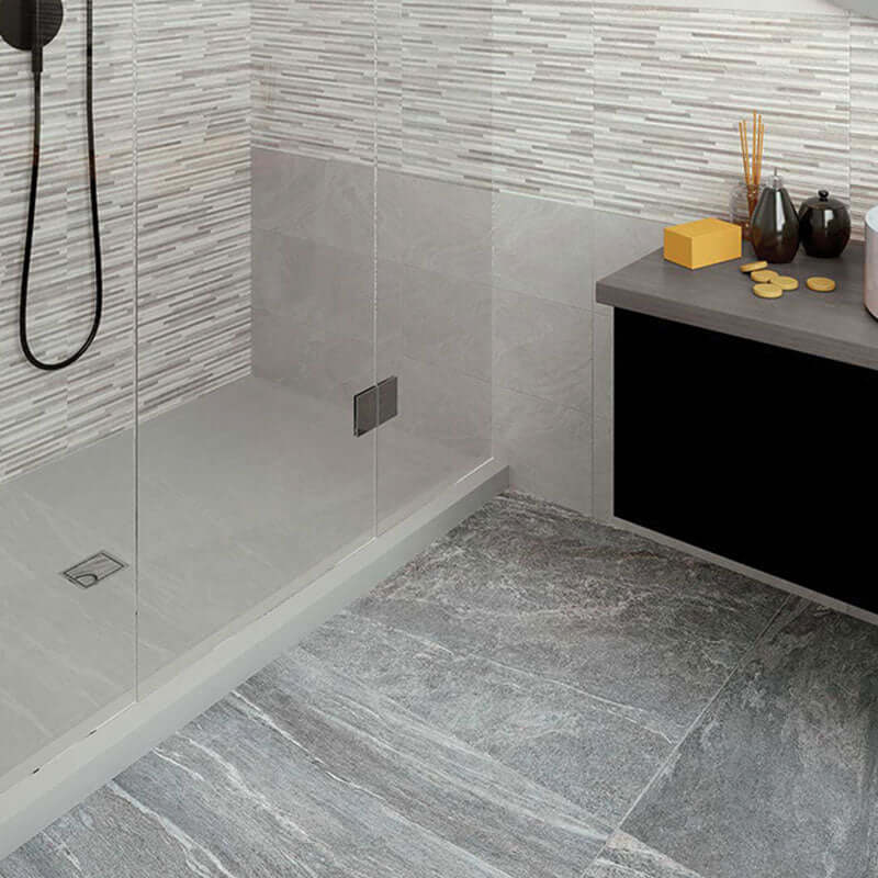 Rivestimento in Ceramica Effetto Pietra Naturale 20x50 Habita Grey - Herberia