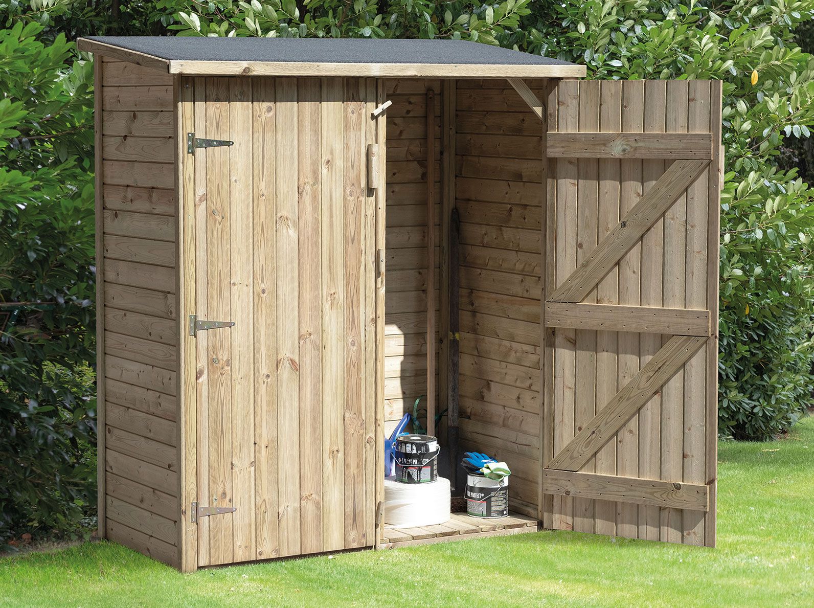 Armadio da giardino Maceio incl. pavimento e copertura - misure: 73 x 152 x 182 cm (l x p x h)