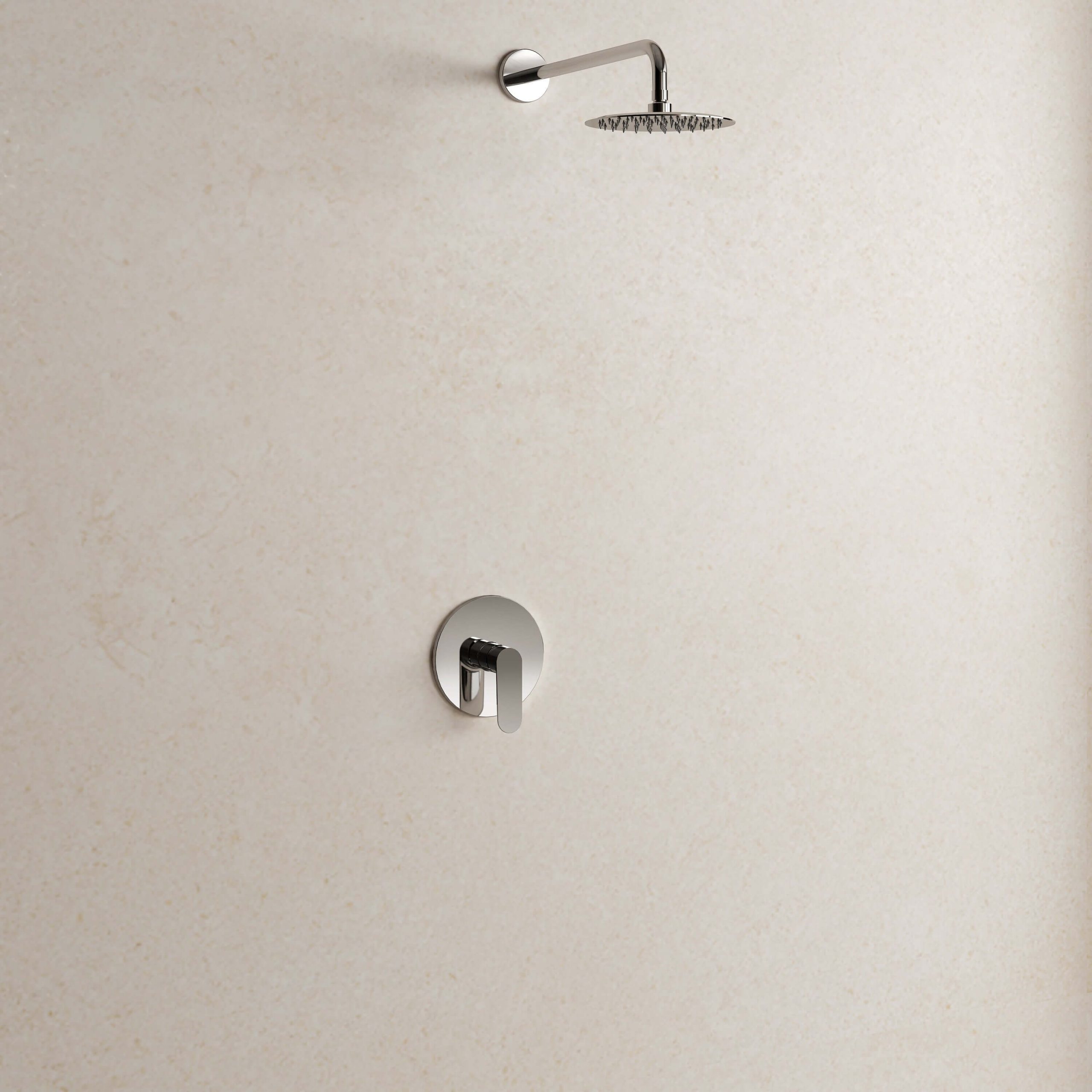 Set Incasso Doccia Cromo con Braccio Doccia e Soffione Ø 20 cm - Neptune