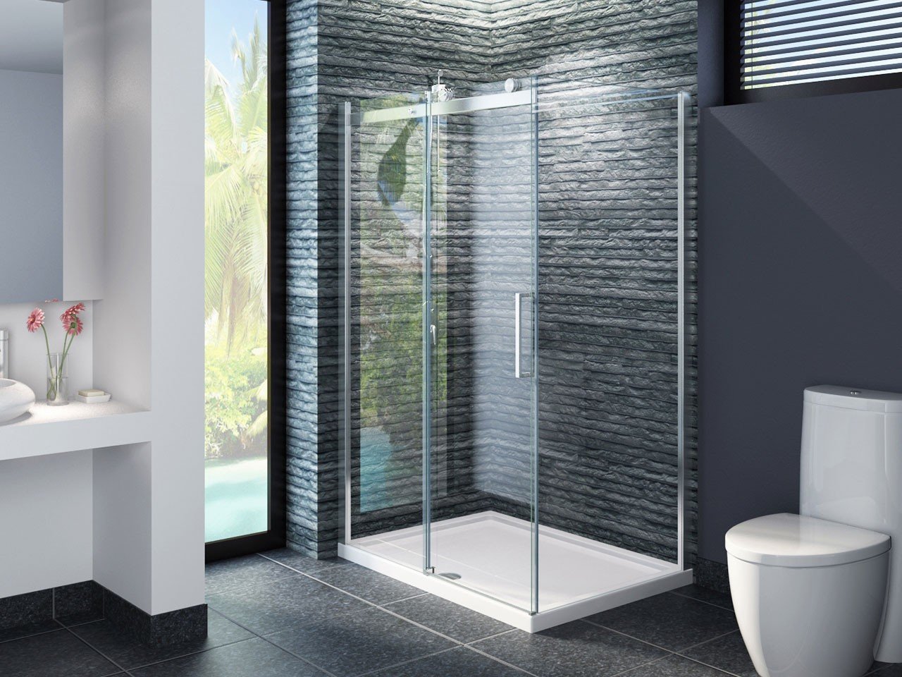 Box Doccia Angolare Oxo2 80x120 H200 Est 117,5/119 - 77,5/79 Porta Scorrevole Apert SX Lato Fisso Cristallo 8 mm Trasp Cromato-9004883