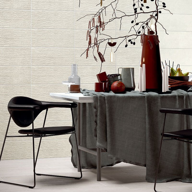 Rivestimento in Ceramica Effetto Pietra 20x50 Traccia Bianco Dust - Herberia