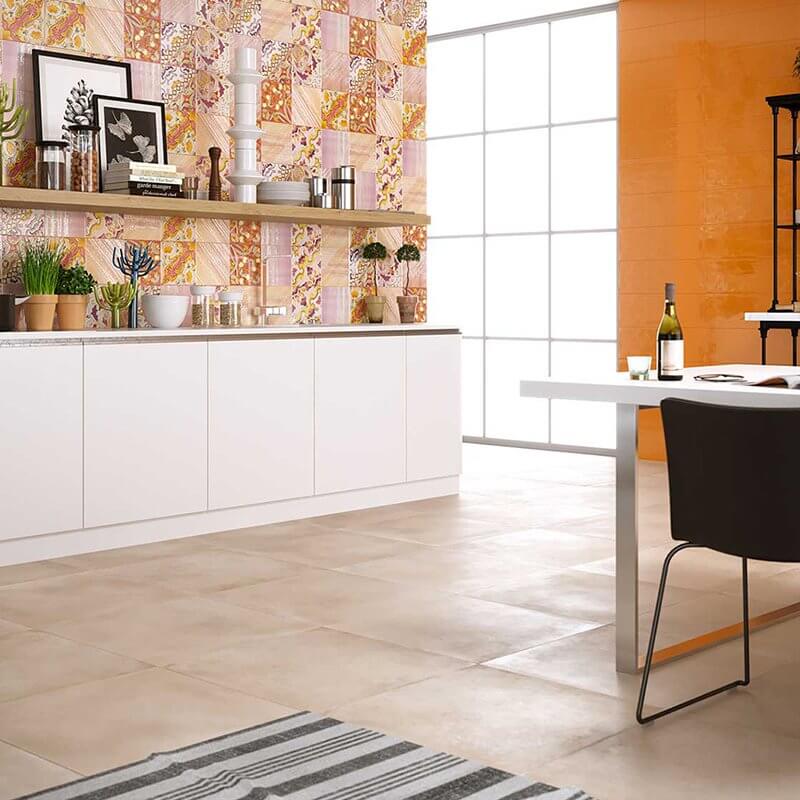 Rivestimento in Ceramica Effetto Tinta Unita Lucido 20x60 Paint Arancio - Herberia