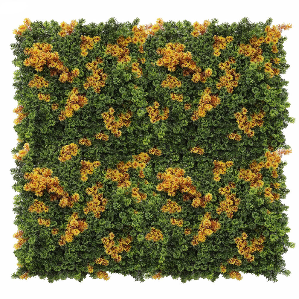 VERDEVIP Mattonelle Lichene Artificiale · Elegance · Verde & Arancio · UVR · cm. 100 x 100-U-1730X100