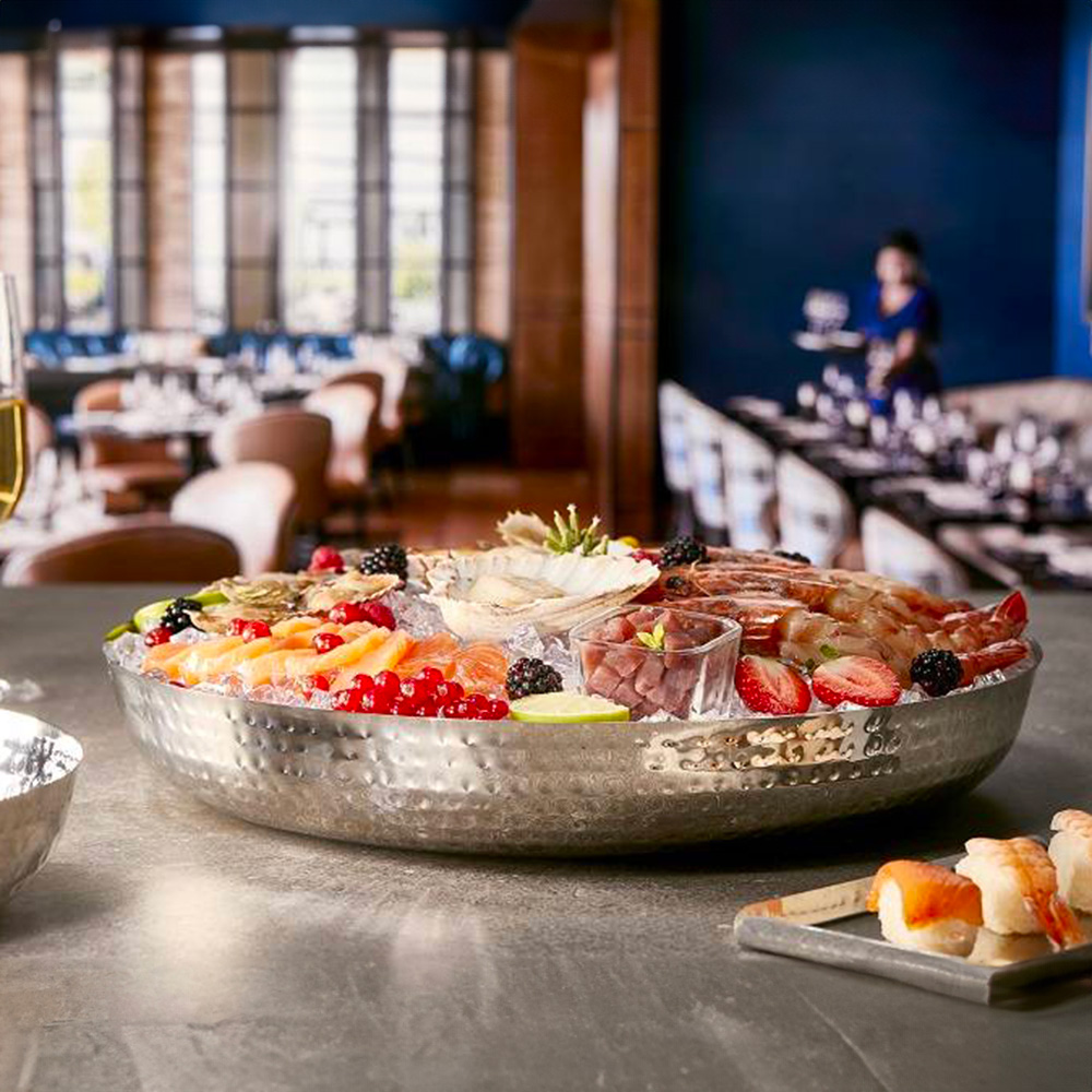 Casolaro Hotellerie Spa Hammered seafood tray Casolaro Hotellerie SpA