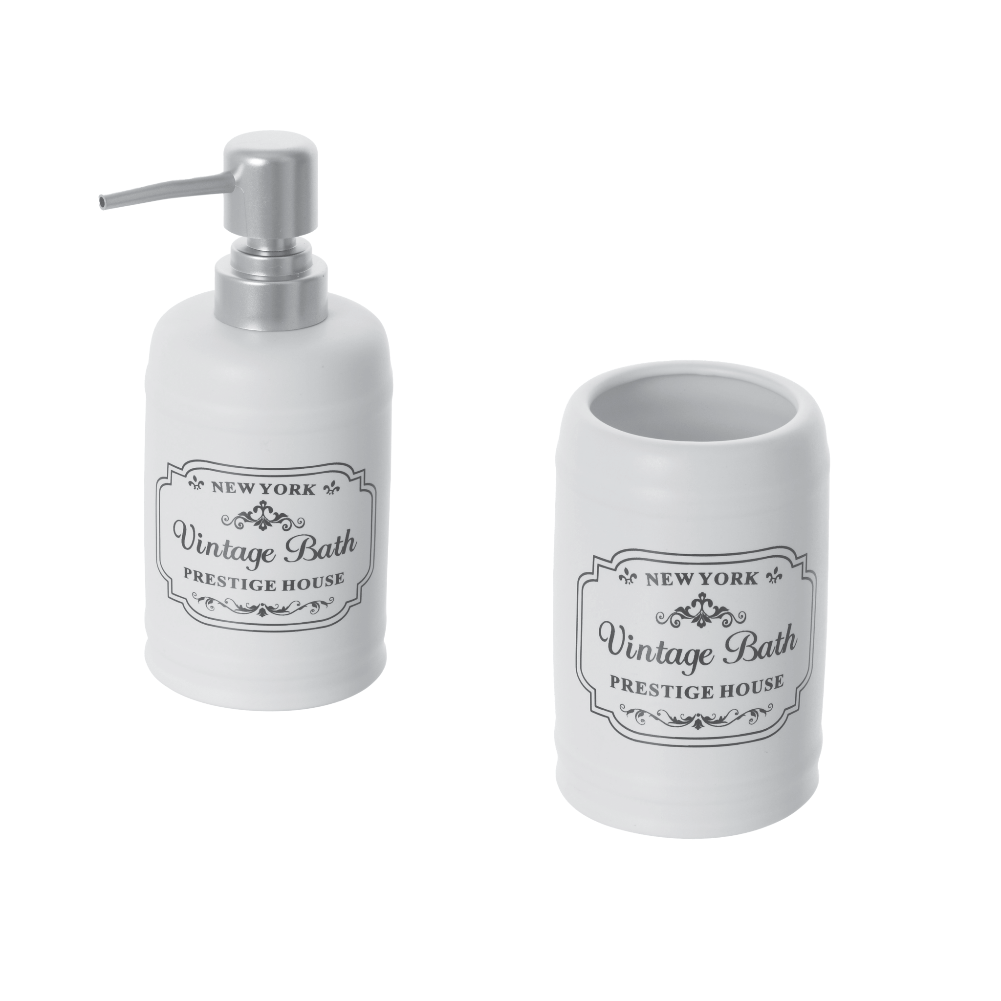 Set 2 Accessori D'Appoggio Feridras "New York" Bianco