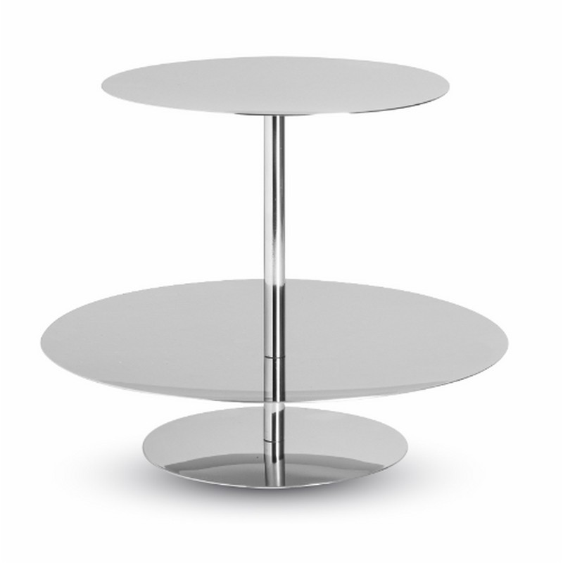 ALZATA PASTICCERIA 2 PIANI ACCIAIO INOX DIAMETRO CM. 16/22X17 H CM. ABERT