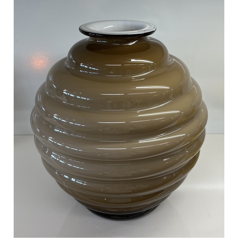 ANELLI VASO OPALE FUME' H 31 CM. ONLYLUX