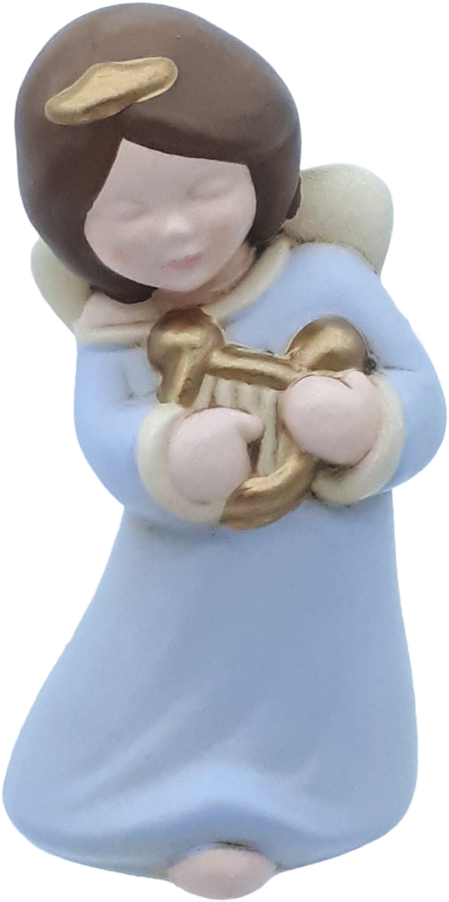 Angelo Custode Con Arpa Azzurro