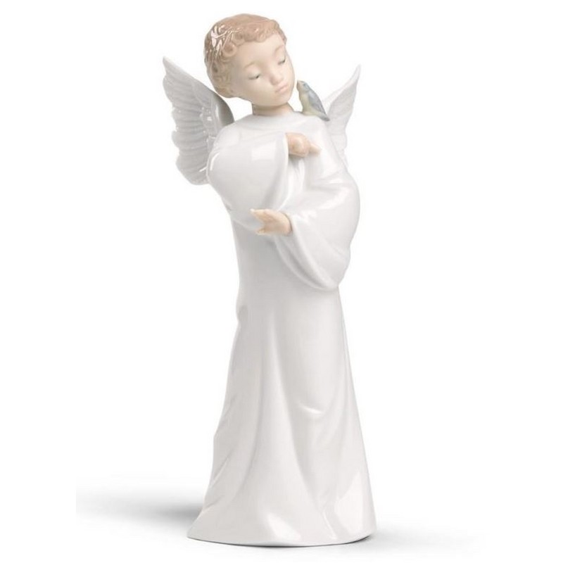 ANGELO PROTETTORE IN PORCELLANA H 19 CM. NAO