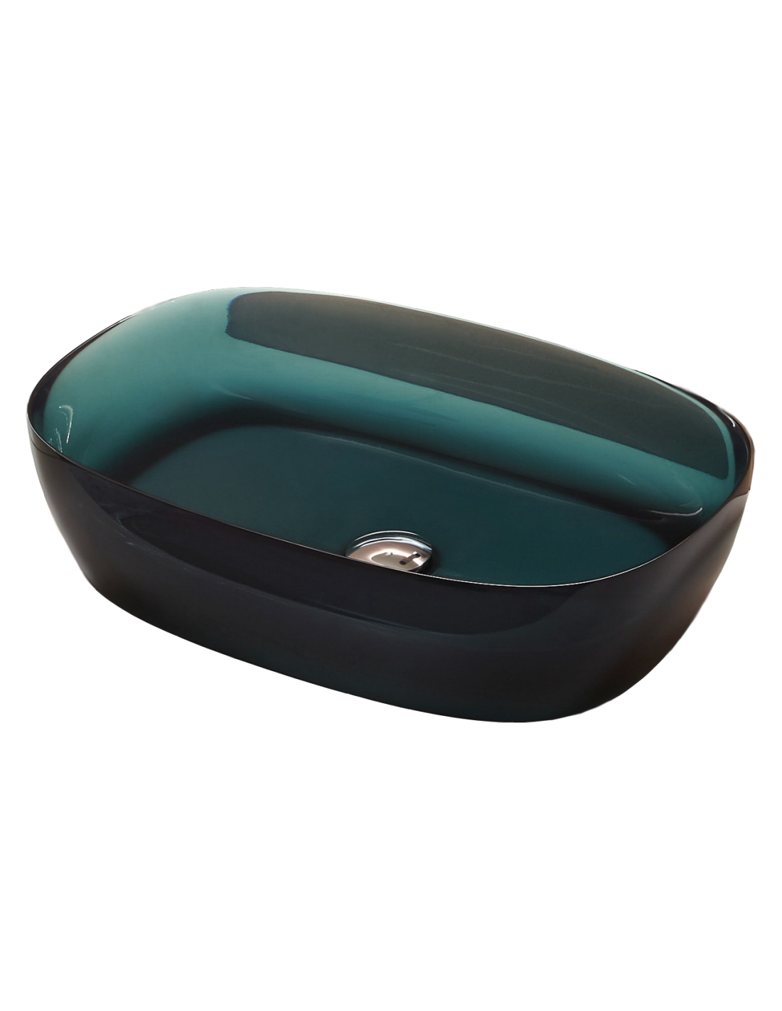 Antonio Lupi - Lavabo rettangolare SENSO in Cristalmood PETROLIO 60x40x15 - SENSOC