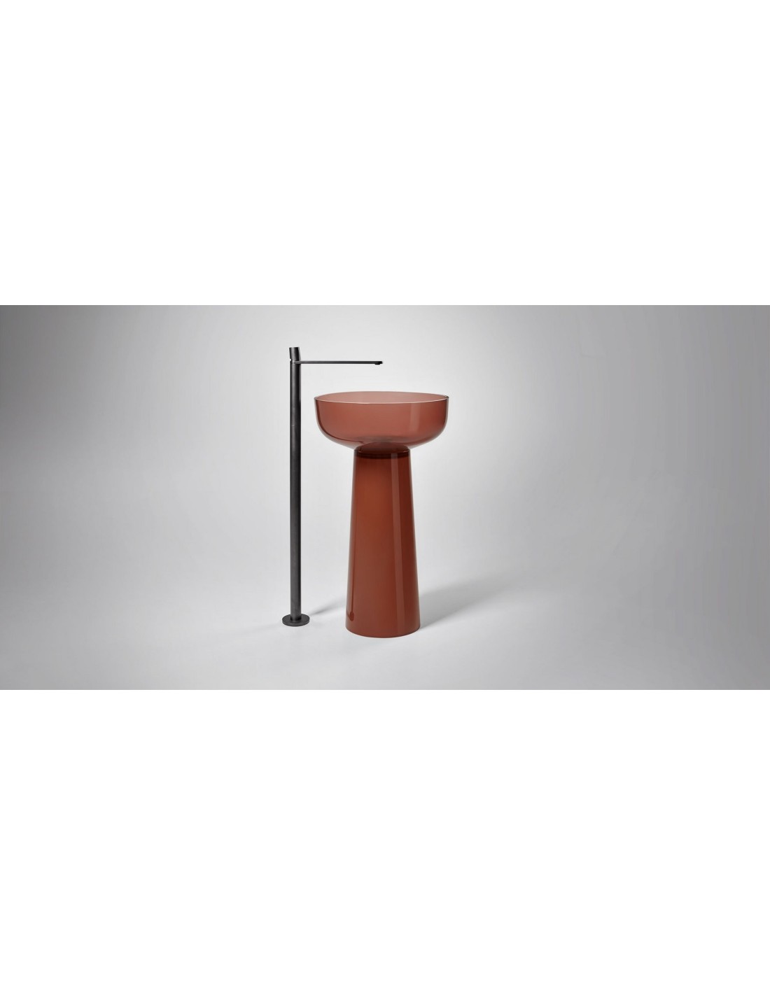 Antonio Lupi - Lavabo tondo Cristalmood [diametro 48 cm] con base - ALBUME10 + ALBUME 20