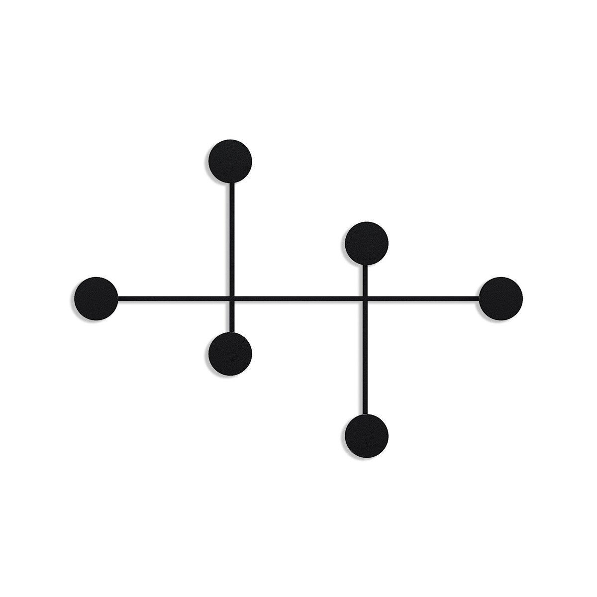 Appendiabiti da parete con 6 ganci in metallo H60 cm - DAMA