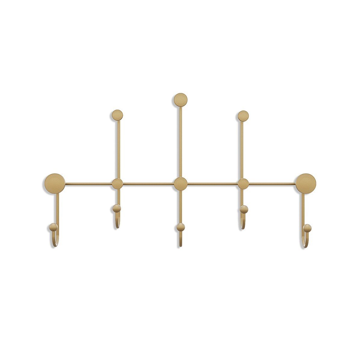 Appendiabiti da parete con 8 ganci in metallo dorato H45 cm - IYON