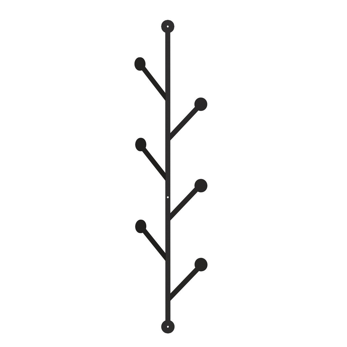 Appendiabiti verticale da parete con 6 ganci in metallo nero H94 cm - PONPON