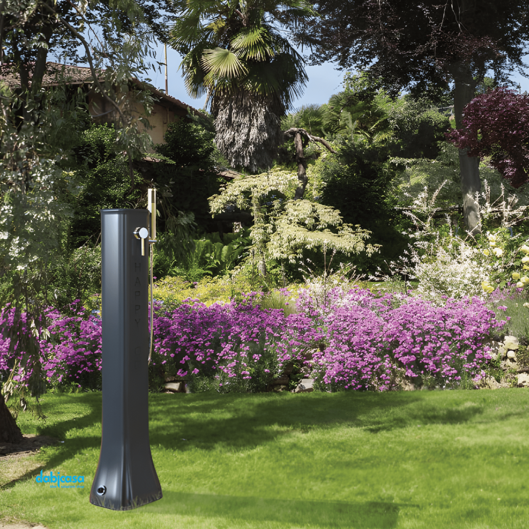 Arkema "Happy GO HG140" Fontana Solare In Polietilene Colorato In Massa Accessori In Ottone Abs Cromato