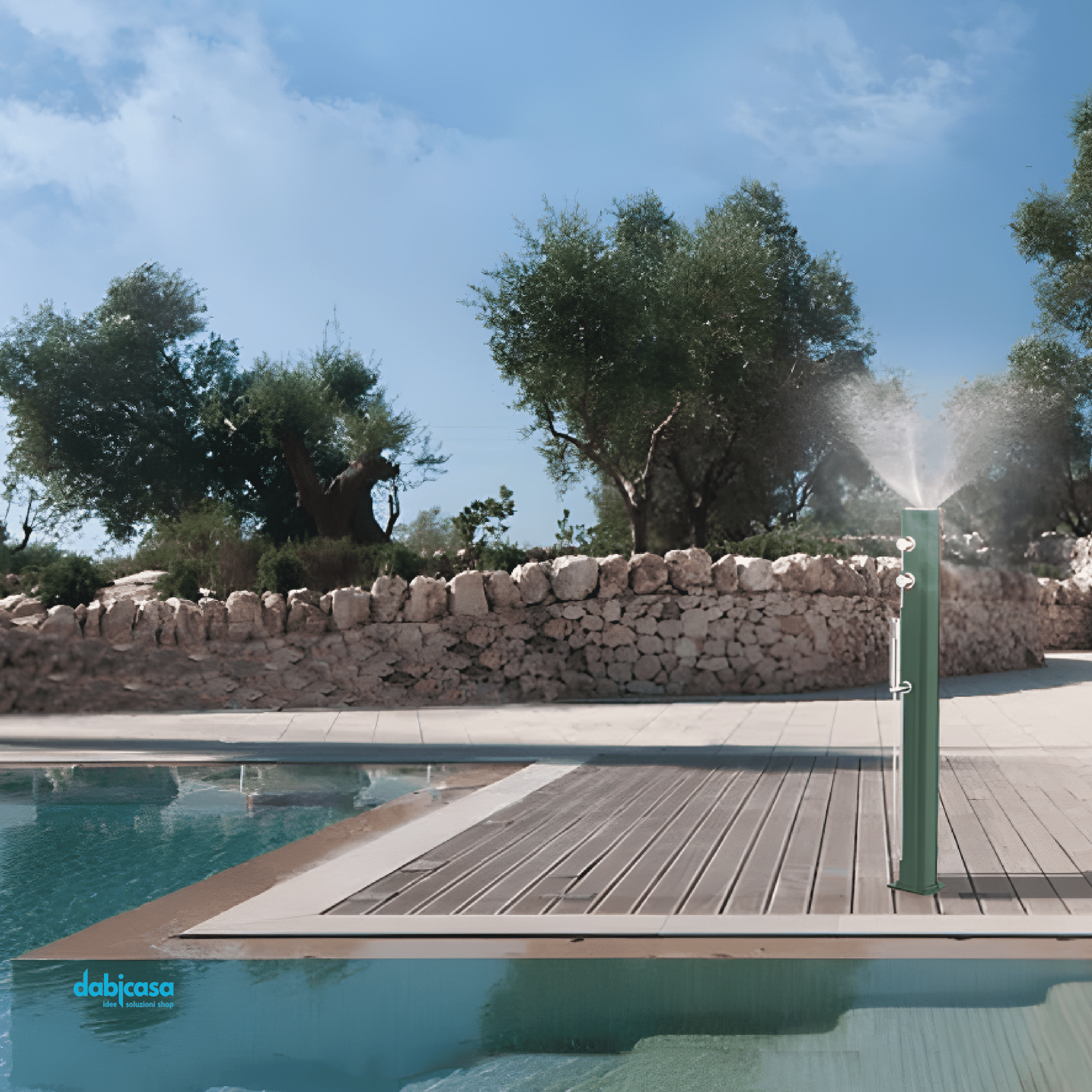 Arkema "Jolly GO JG150" Fontana Solare In Alluminio Verniciato a Polvere Accessori in Ottone Abs Cromato