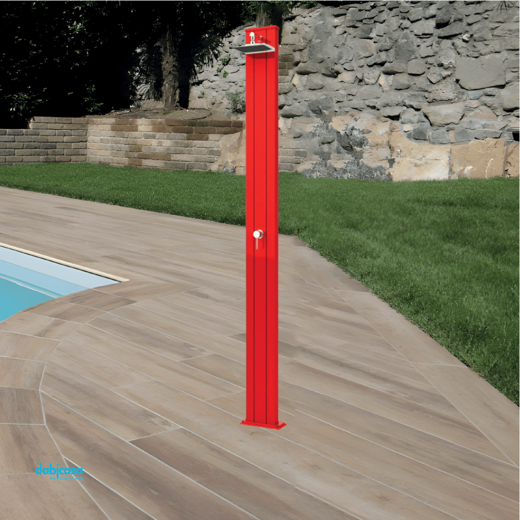 Arkema "Spring S A200" Doccia Solare In Alluminio Verniciato a Polvere Accessori In Ottone Abs Cromato