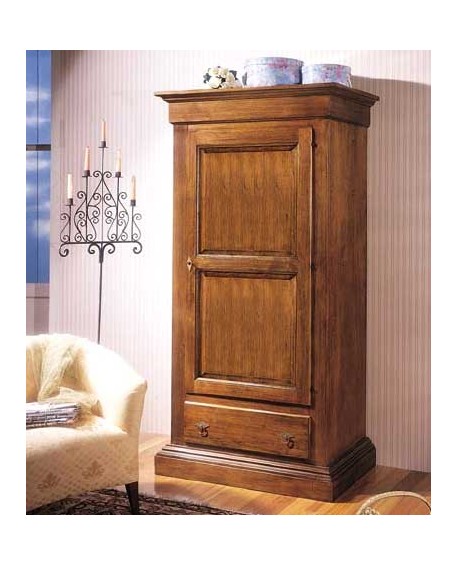 ARMADIO 1 ANTA 1 CASSETTO LEGNO MASSELLO L 96 P 56 H 197