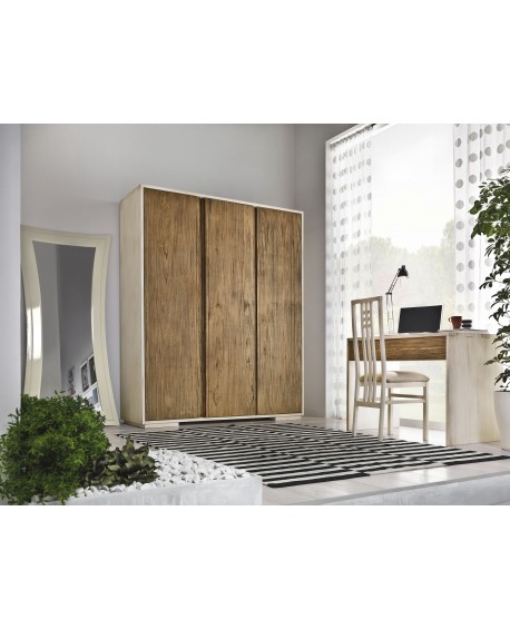 ARMADIO 3 ante in legno massello con cassettiera L180 p 60 h 220
