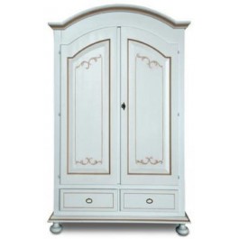 ARMADIO 2 ANTE LACCATO BIANCO LEGNO MASS. FILO NOCCIOLA