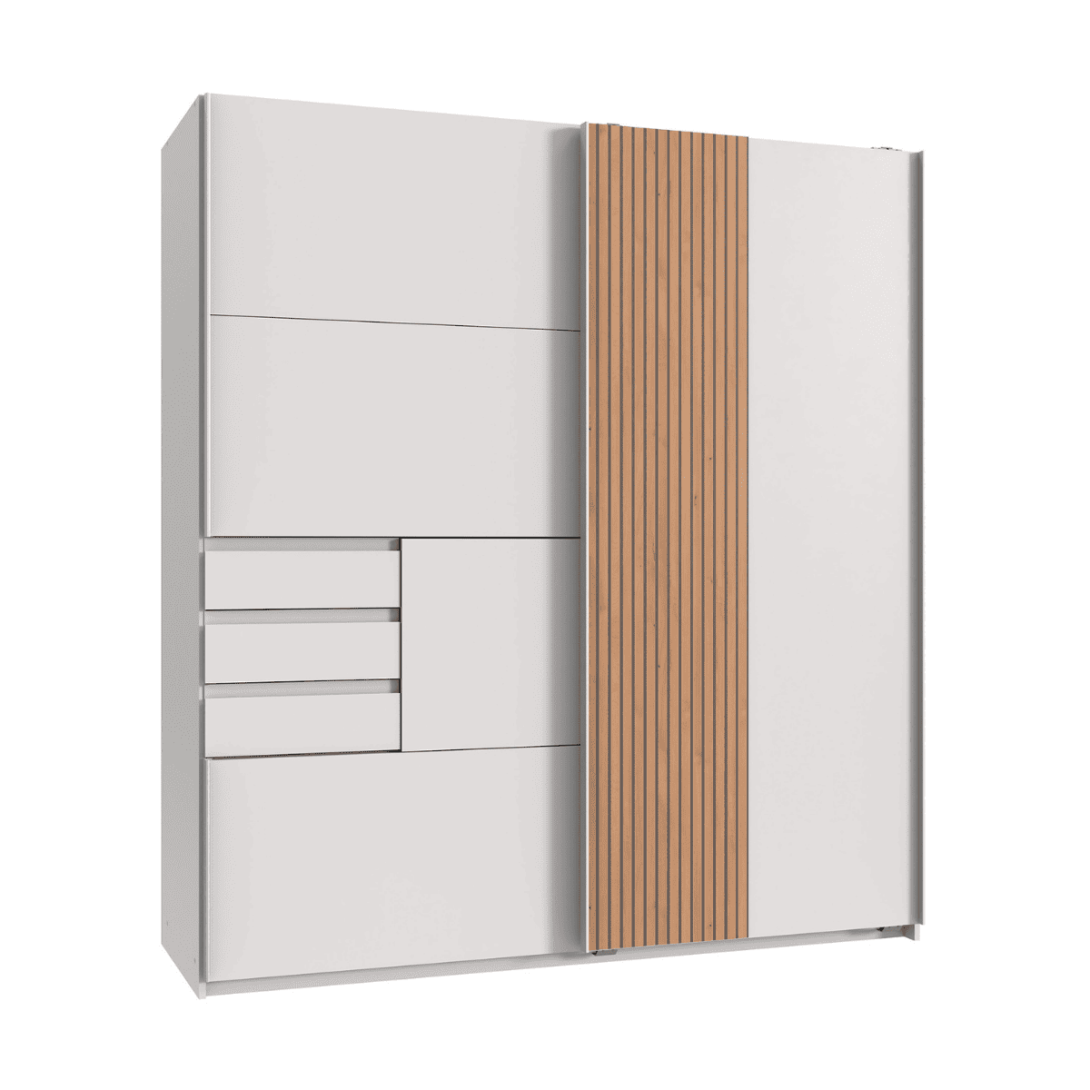 Armadio 2 ante scorrevoli con 3 cassetti L180 cm - COBURG