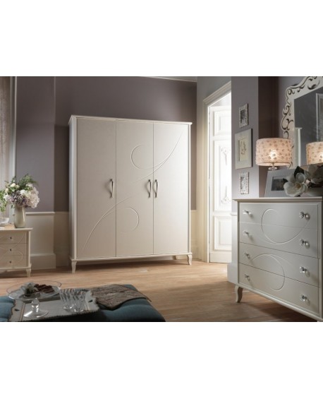 ARMADIO 3 A. SMONTABILE - legno masssello vari colori CON CASSETTIERA L. 182 - P. 62 - H. 220