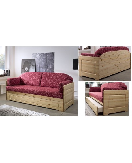Divano letto legno di pino massiccio
