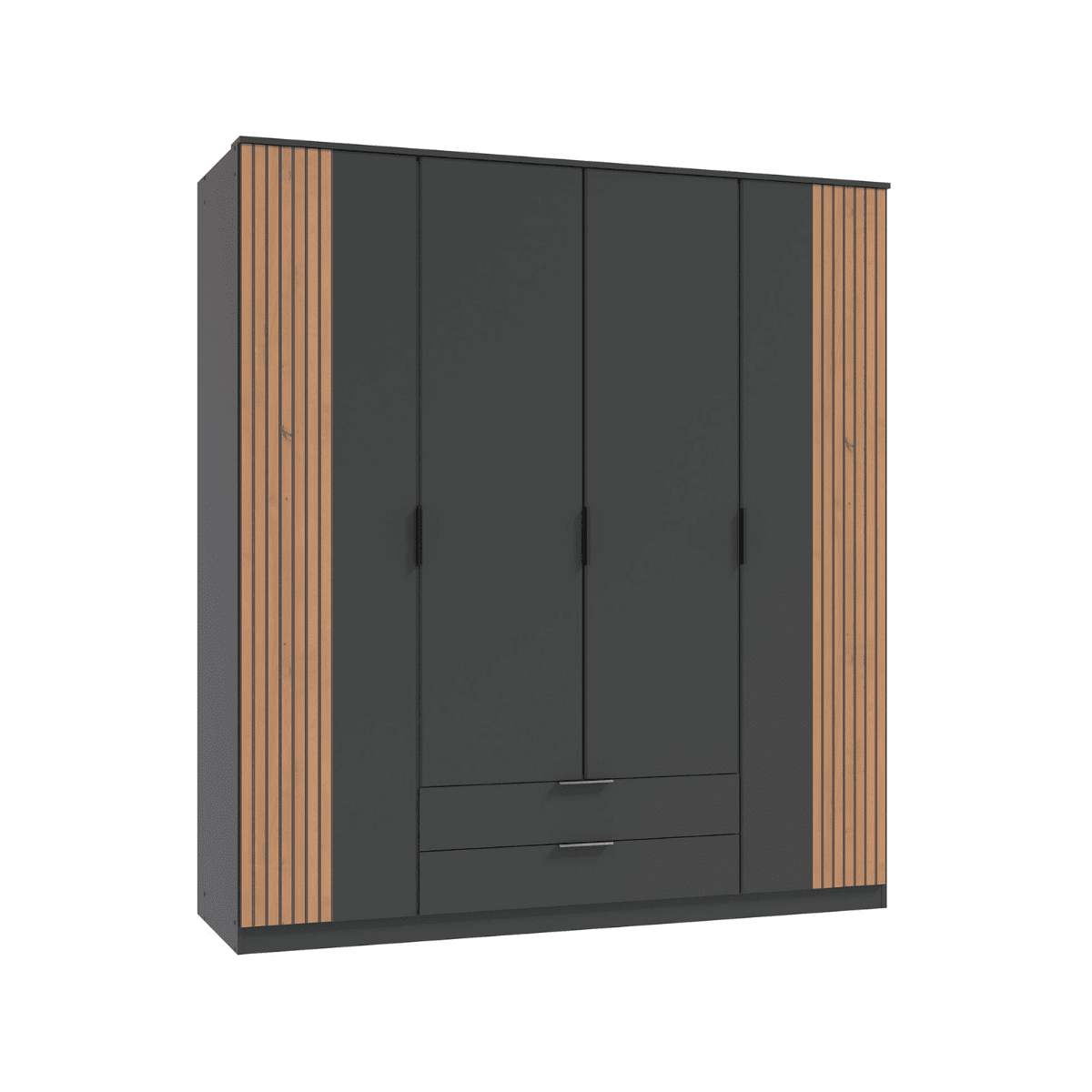 Armadio 4 ante battenti e 2 cassetti L180 cm - LUEBECK