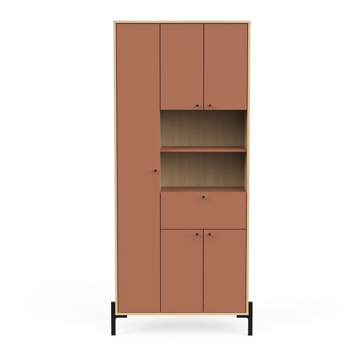 Armadio 4 ante e 1 cassetto con specchio H201,5 cm - ELISA