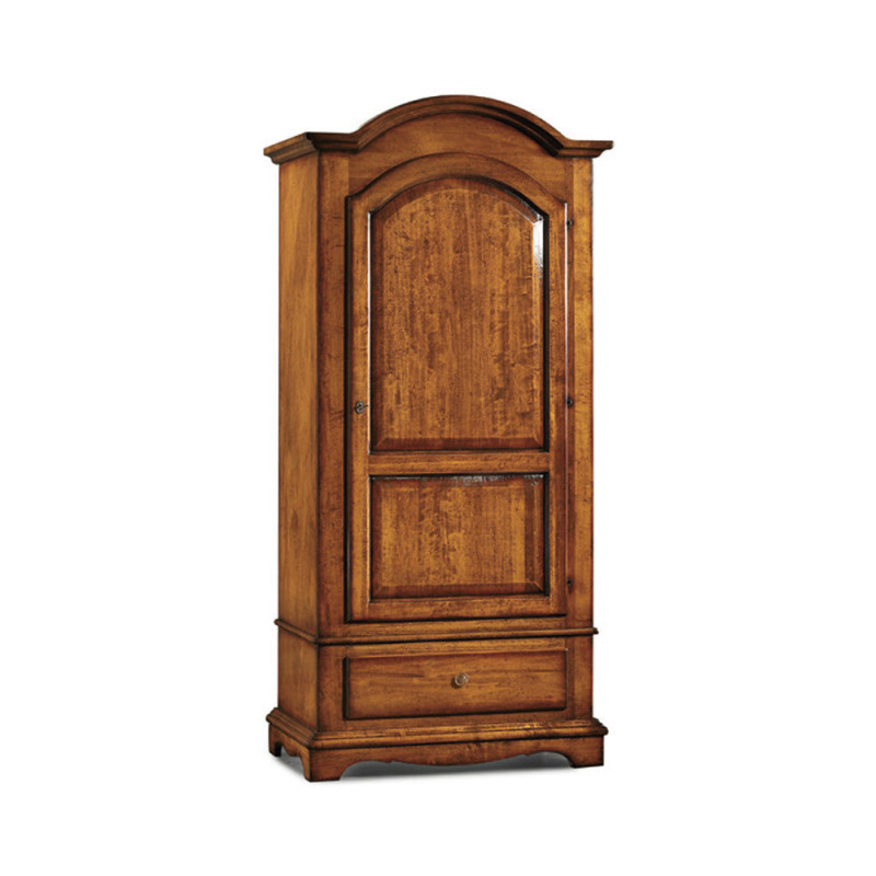 Armadio a cappello tondo in legno massello con Rifinitura Noce Lucido