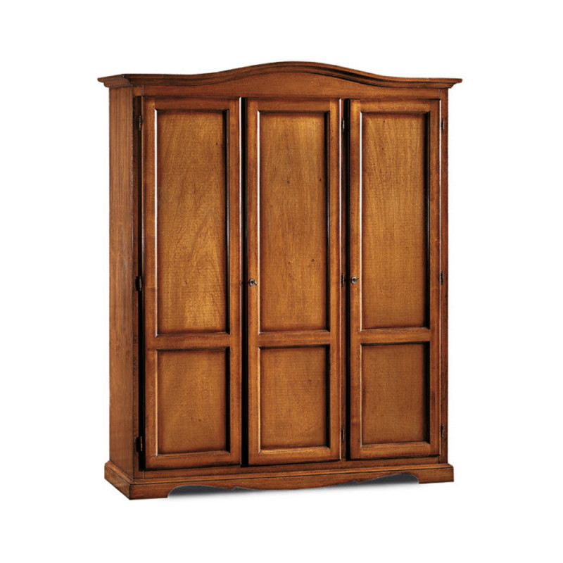 Armadio arte povera in legno massello e mdf con rifinitura in noce lucido