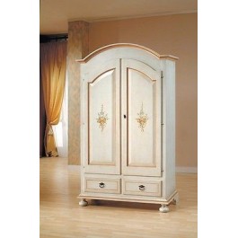 ARMADIO DECORATO 2 ANTE LEGNO MASSELLO