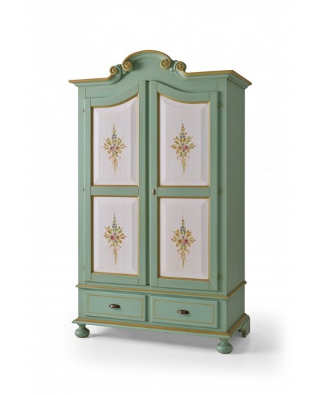 ARMADIO LEGNO MASSELLO DECORATO A MANO MADE IN ITALY