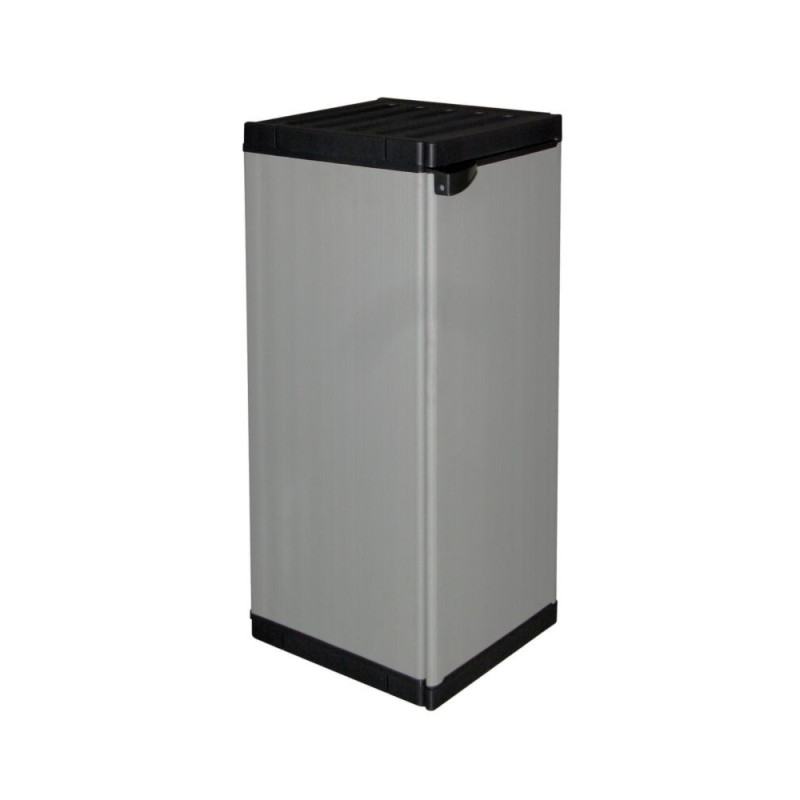 Armadio in resina con un'anta e due ripiani.