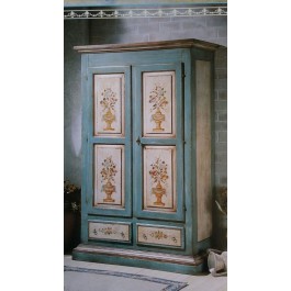 ARMADIO LEGNO MASSELLO DECORATO A MANO COUNTRY VENETO