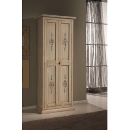 ARMADIO LEGNO SCARPIERA 2 ANTE AVORIO SCURO ANTICATO DISPENSA X SCARPE