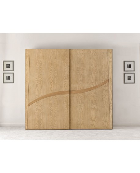 ARMADIO ANTE SCORREVOLI IN LEGNO MASSELLO COLORE NATURALE COME FOTO