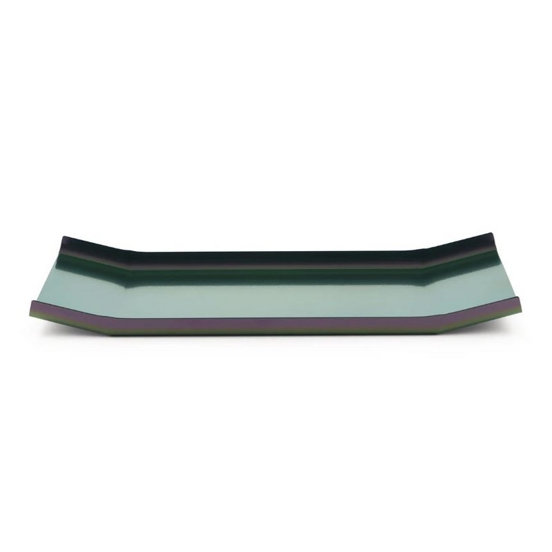 ARRAN VASSOIO GREEN/PURLPE RETTANGOLARE IN ACCIAIO ALESSI