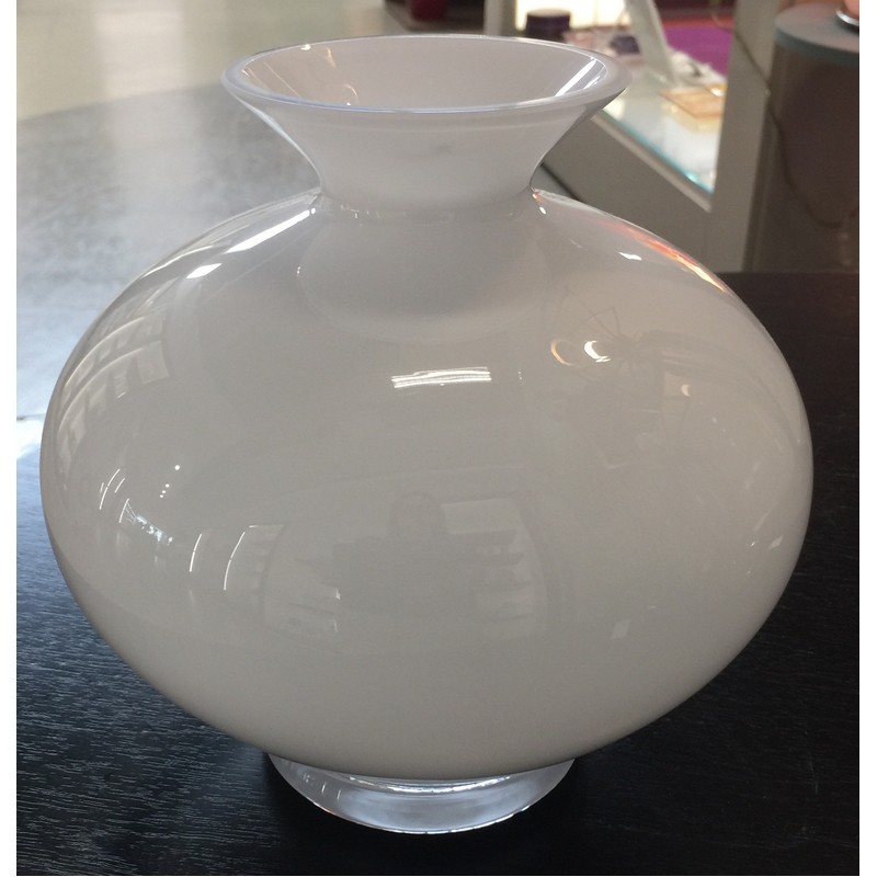 AURORA VASO H 20 CM. OPALE BIANCO ONLYLUX