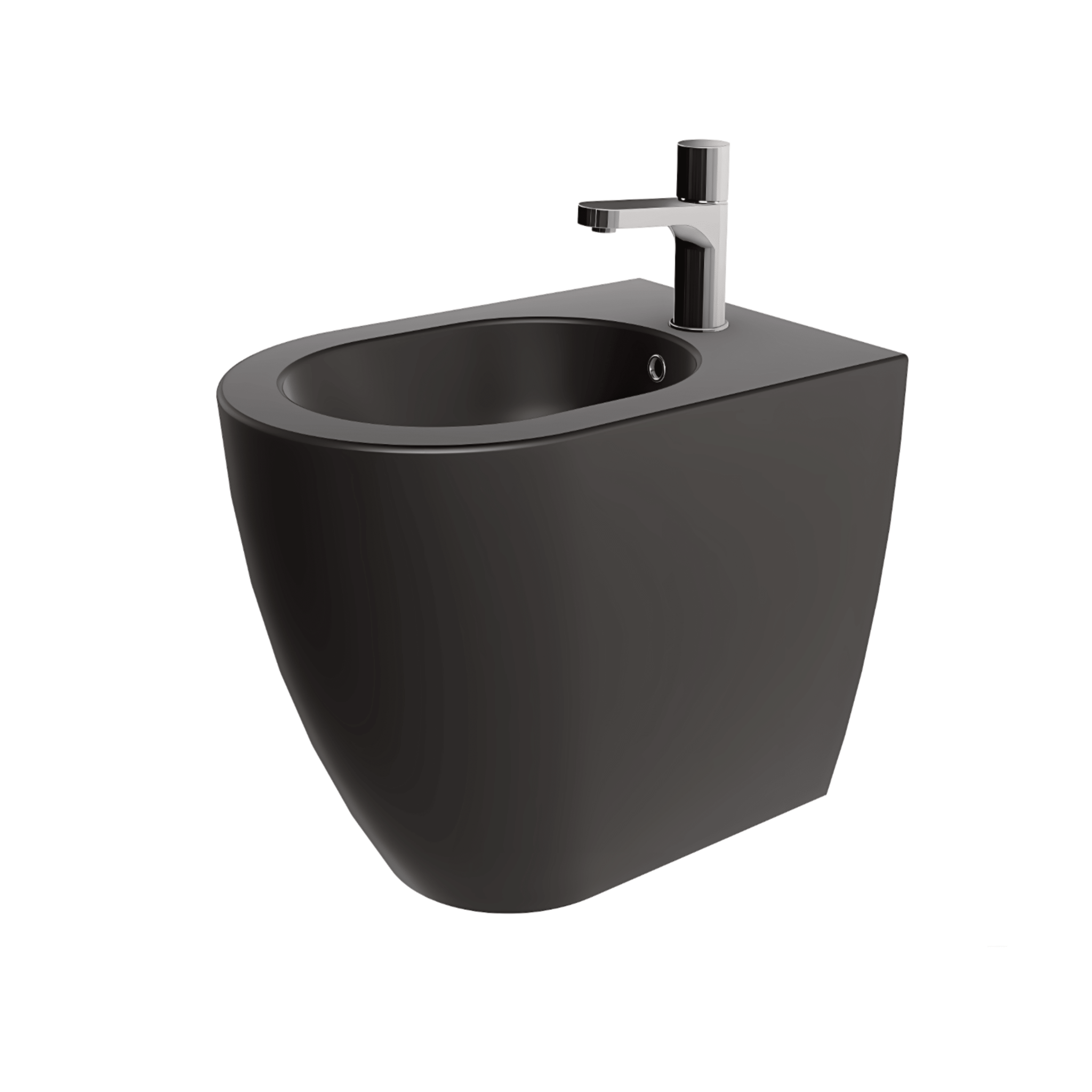 Bidet a Terra Azzurra Ceramica "Comoda" Nero Opaco