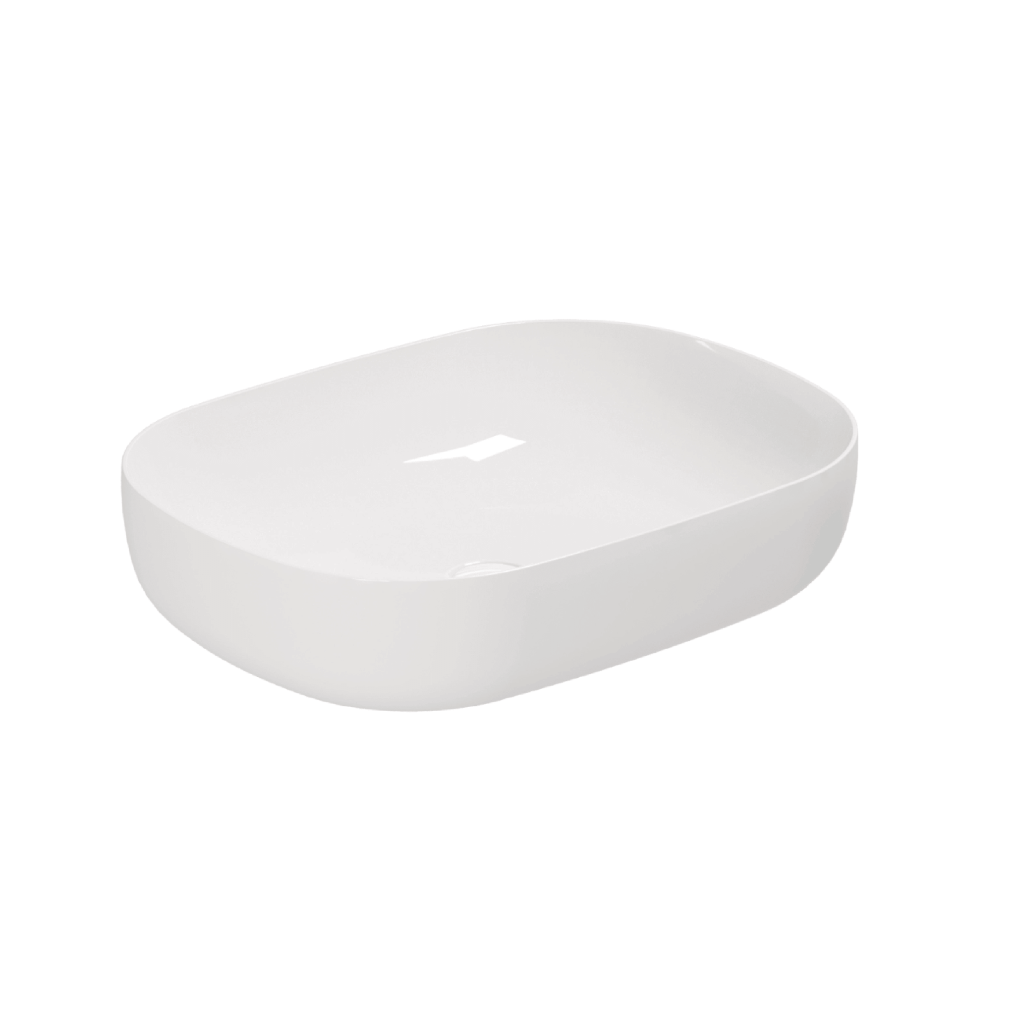 Lavabo D'Appoggio 60x45 Cm Azzurra Ceramica "Elegance Zip" Bianco Lucido