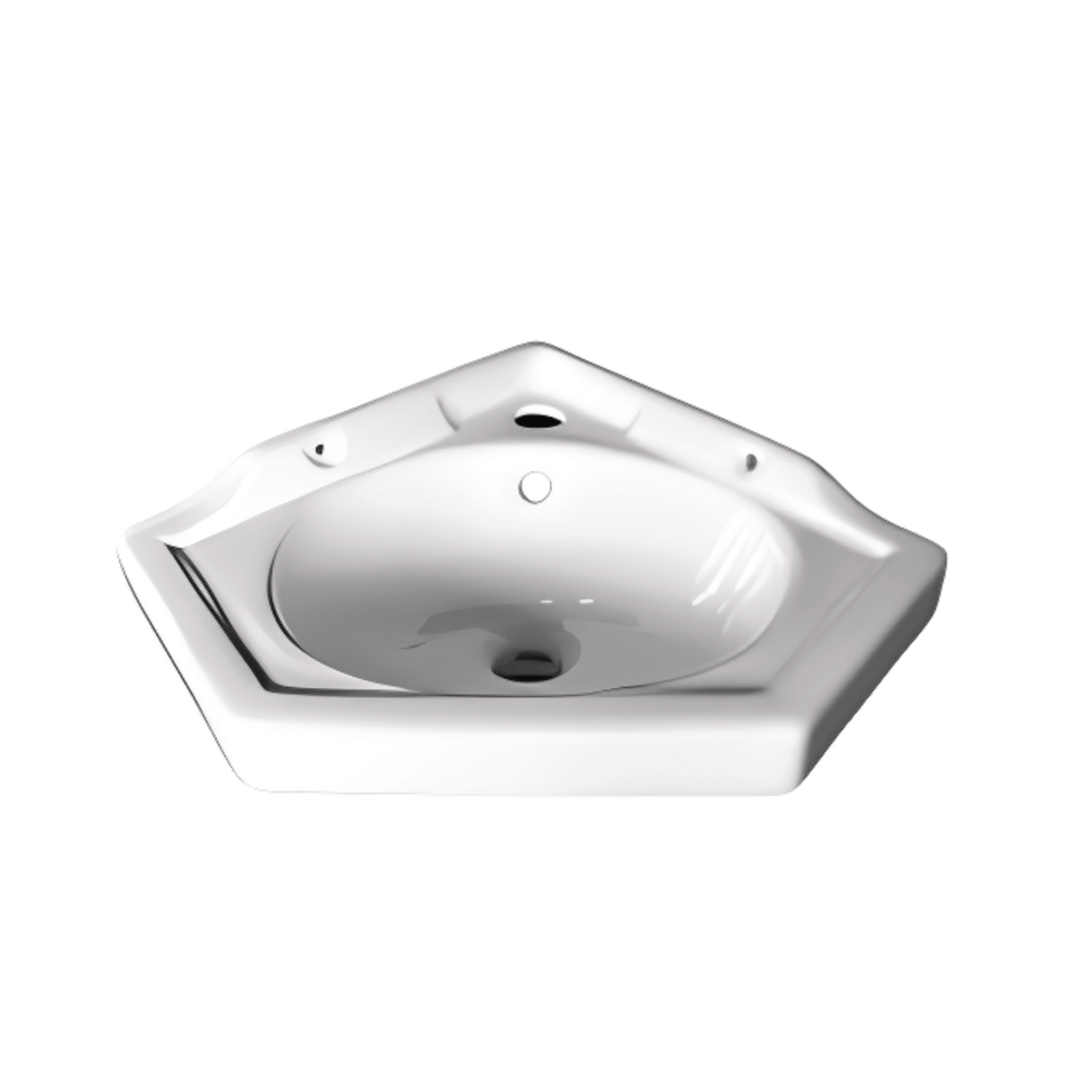 Lavabo Angolare 50x42 Cm Azzurra Ceramica Bianco Lucido