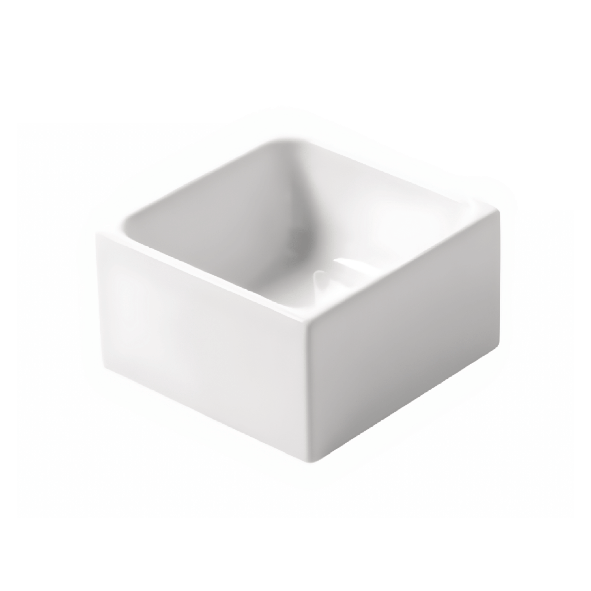 Lavabo D'Appoggio 25x25 Cm Azzurra Ceramica "Elegance Squared" Bianco Lucido